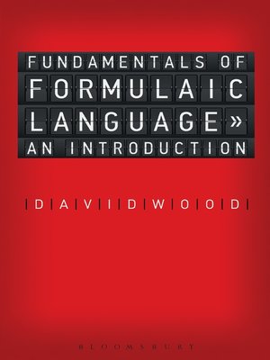 cover image of Fundamentals of Formulaic Language